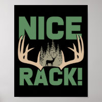 Nice Rack Antlers Deer Funny Hunting Hunter Humour