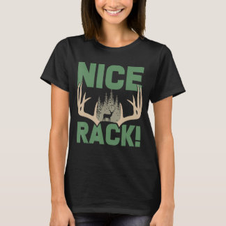 Nice Rack Antlers Deer Funny Hunting Hunter Humour T-Shirt