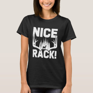 Nice Rack Antlers Deer Funny Hunting Hunter Humour T-Shirt