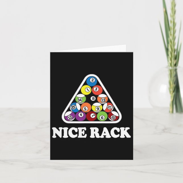 Nice Rack Billiards Pool T Shirt  Card (Front)