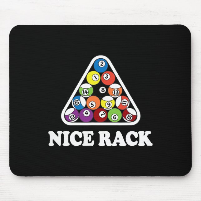 Nice Rack Billiards Pool T Shirt  Mouse Mat (Front)
