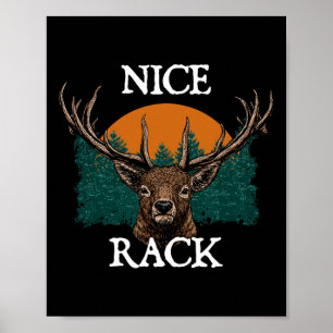 Nice Rack Deer Hunting Elk Hunter Animal Stalking Poster