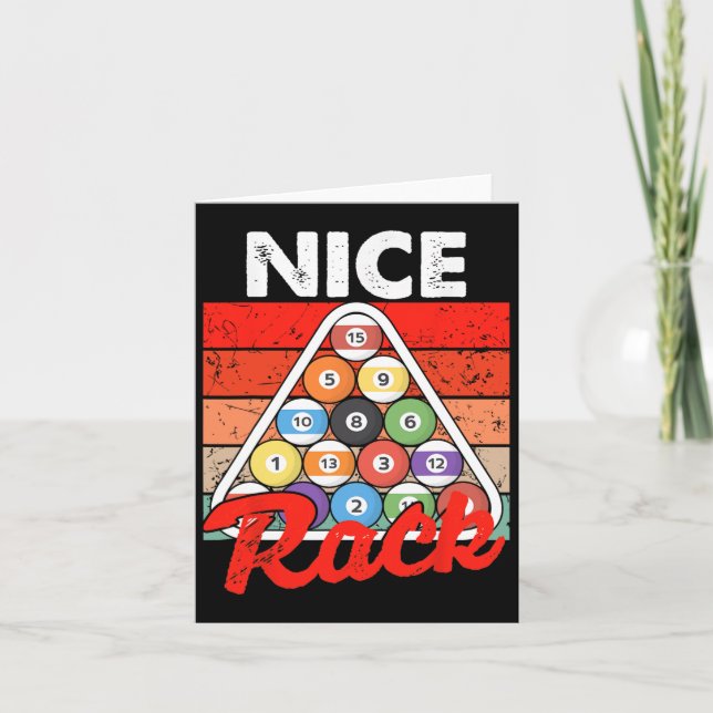 Nice Rack Funny Billiards Player Pool Billiard Vin Card (Front)
