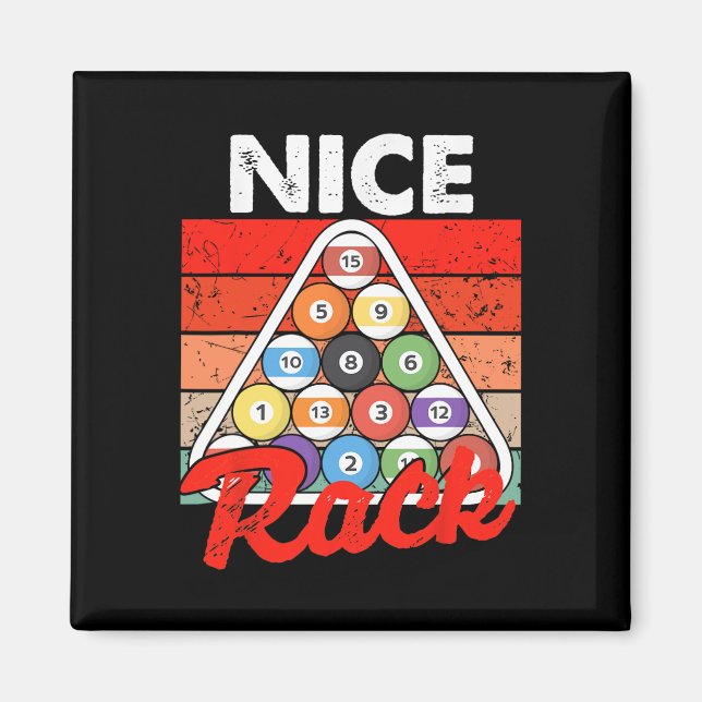 Nice Rack Funny Billiards Player Pool Billiard Vin Magnet (Front)