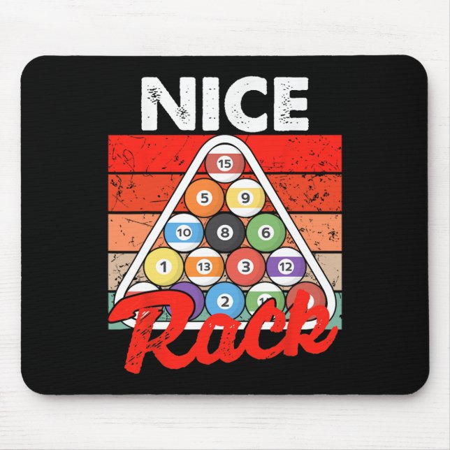 Nice Rack Funny Billiards Player Pool Billiard Vin Mouse Mat (Front)
