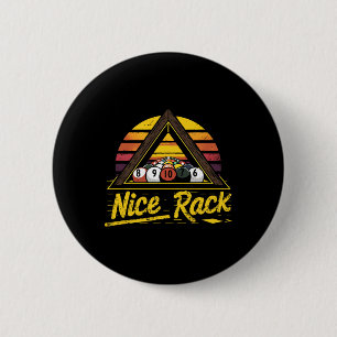 Nice Rack Funny Billiards Player Vintage Pool Bill 6 Cm Round Badge
