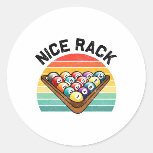 Nice Rack Funny Billiards Player Vintage Pool Bill Classic Round Sticker