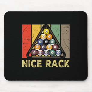 Nice Rack Funny Billiards Player Vintage Pool Bill Mouse Mat