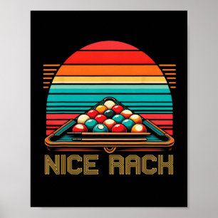Nice Rack Funny Billiards Player Vintage Pool Bill Poster