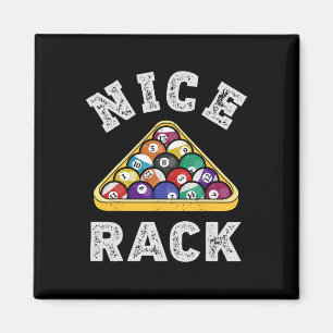 Nice Rack Funny Billiards Player Vintage Pool Tria Magnet