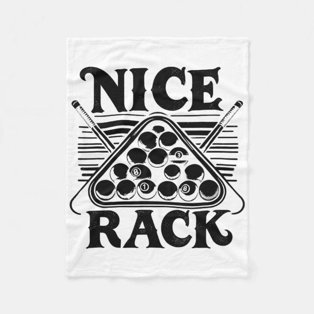 Nice Rack Pool Billiard Player Billiards Cue Sport Fleece Blanket (Front)
