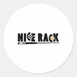 Nice Rack Pool Billiards Player Funny 1 Classic Round Sticker