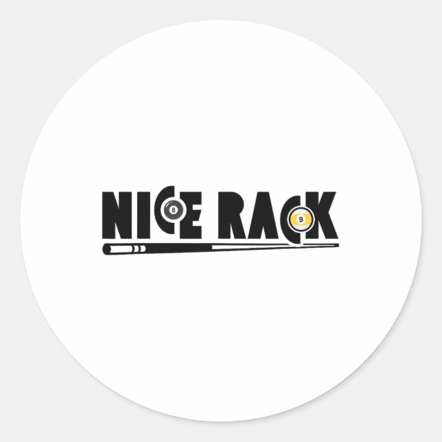 Nice Rack Pool Billiards Player Funny 1  Classic Round Sticker (Front)
