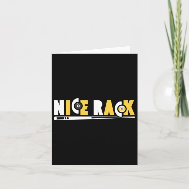 Nice Rack Pool Billiards Player Funny 2  Card (Front)