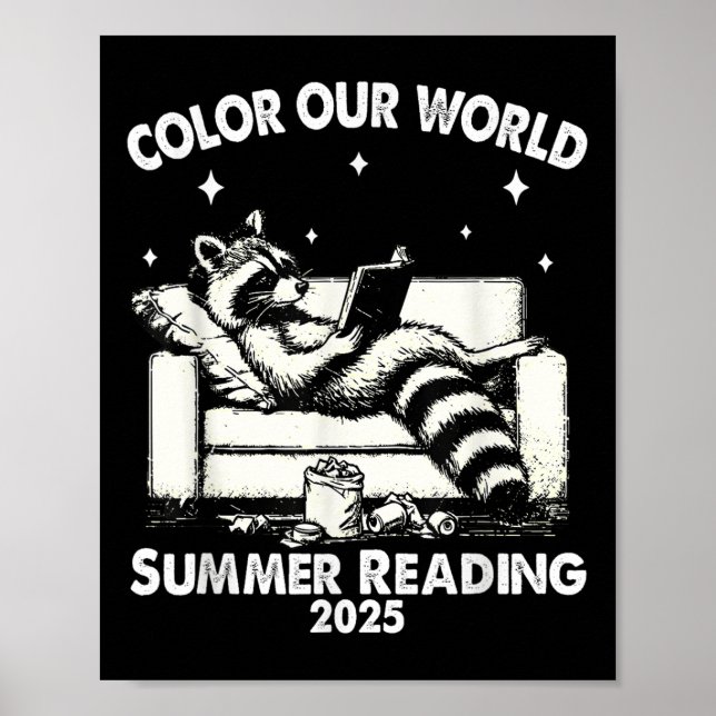Nice Racoon Book Lover Summer Reading 2025  Poster (Front)