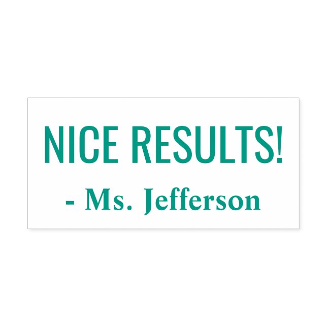 "NICE RESULTS!" Commendation Rubber Stamp (Design)