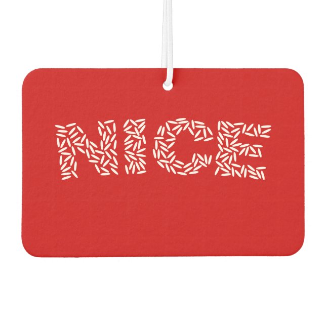 Nice Rice Car Air Freshener (Front)