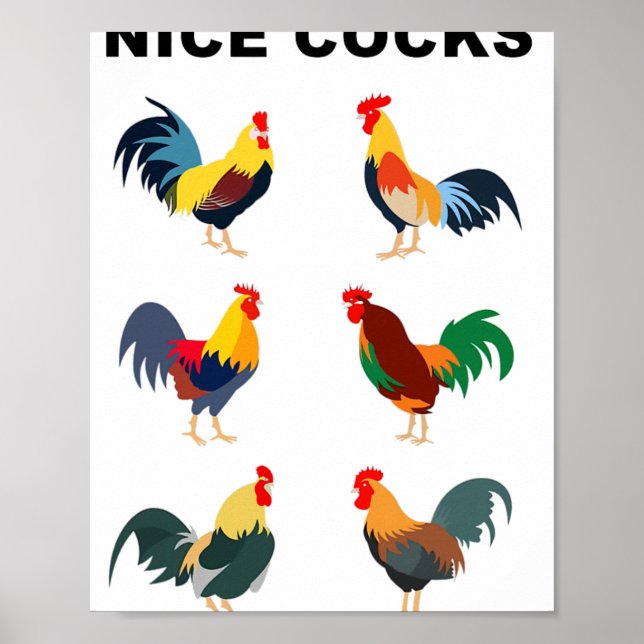 Nice S Funny Rooster Farm Chicken  Poster (Front)