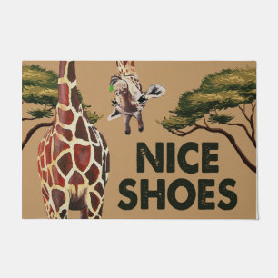 Nice Shoes Mat, Funny Giraffe Saying Welcome Doormat