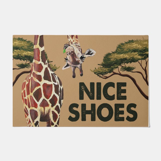 Nice Shoes Mat, Funny Giraffe Saying Welcome  Doormat (Front)