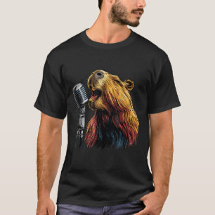 Nice Singing Capybara for Karaoke Boys and Girls T-Shirt