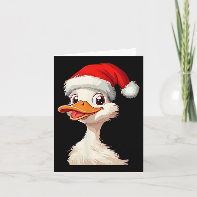 Nice Smiling Xmas Duck For Animals And Ducks Lover Card (Front)