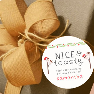 Nice S'mores Marshmallows Kids Xmas Birthday Party Classic Round Sticker