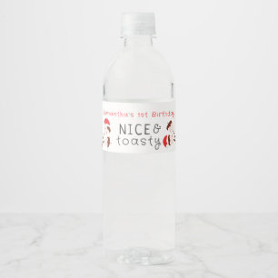 Nice S'mores Marshmallows Kids Xmas Birthday Party Water Bottle Label