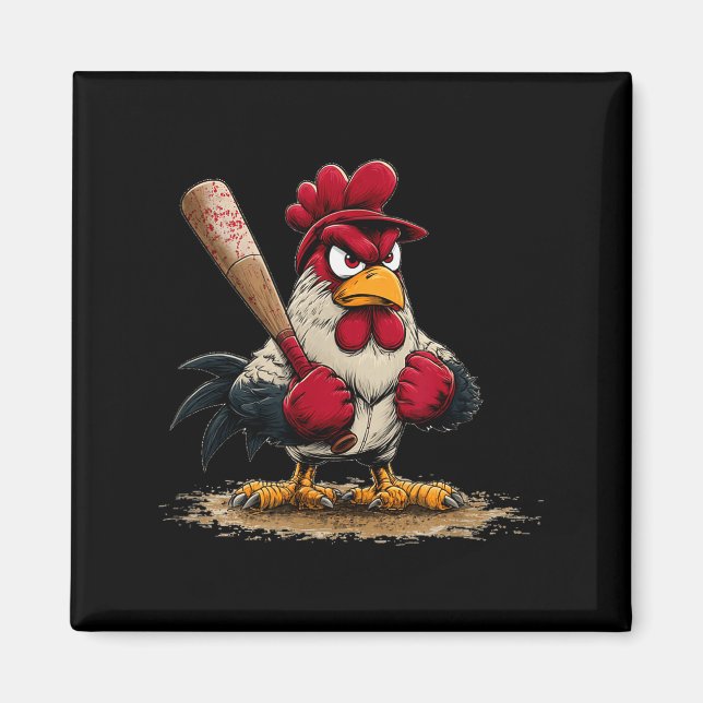 Nice Srt Rooster Look For Baseball And Bat Lovers  Magnet (Front)