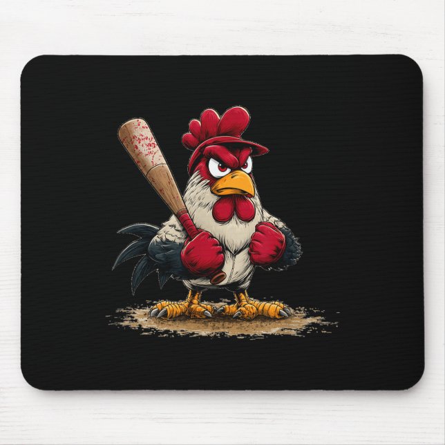 Nice Srt Rooster Look For Baseball And Bat Lovers  Mouse Mat (Front)