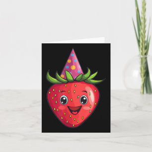 Nice Strawberry Costume For Fruits And Party Hat L Card