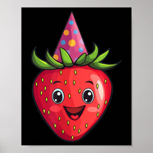 Nice Strawberry Costume For Fruits And Party Hat L Poster