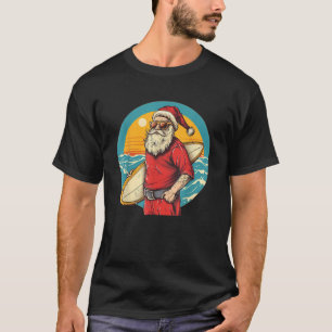 Nice surfing Santa Costume for Surfboards and Beac T-Shirt