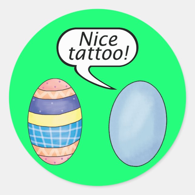 Nice Tattoo Easter Eggs Classic Round Sticker (Front)