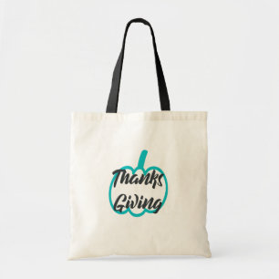 Nice Text Happy Thanksgiving with Cute Pumpkin Tote Bag