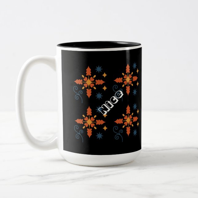 Nice Text with Black Colour Style Two-Tone Mug Cup (Left)