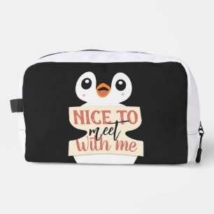 Nice to meet with me: personalised penguin sign dopp kit