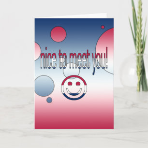 Nice to Meet You! America Flag Colours Pop Art Card
