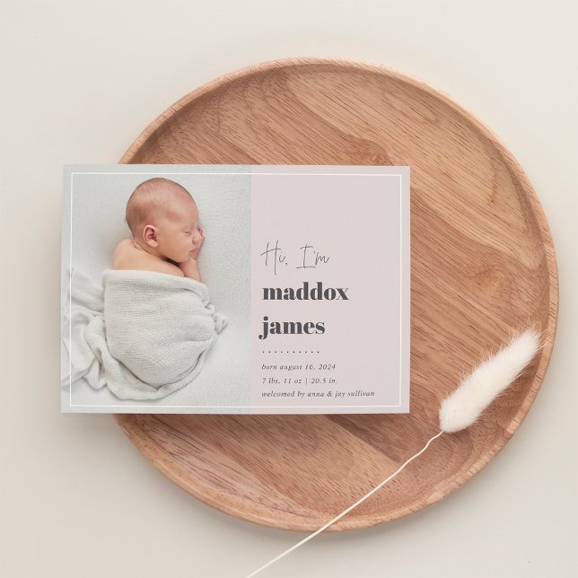 Nice to Meet You | Modern Photo Birth Announcement (Creator Uploaded)
