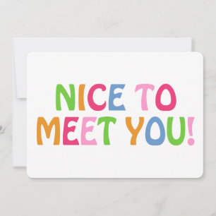 Nice To Meet You Quote Modern Cute Minimal Hello Thank You Card