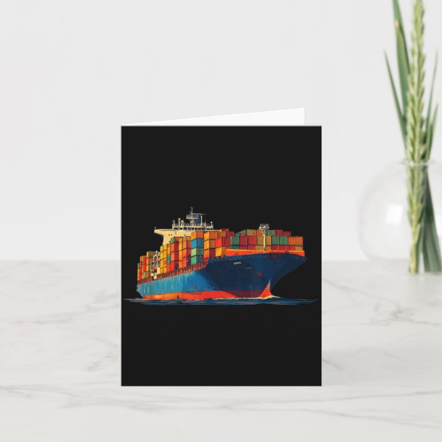 Nice Transport Ship Look for Container Lovers Card (Front)