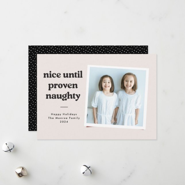 Nice until Naughty Photo Card - black (Front/Back In Situ)