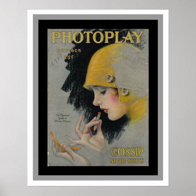 Nice Vintage Photoplay Magazine Cover Poster (Front)