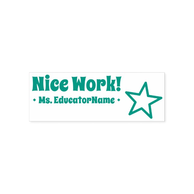 "Nice Work!" + Custom Teaching Assistant Name Self-inking Stamp (Design)