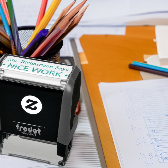 Nice Work | Personalised Teachers Self-inking Stamp (Nice Work | Personalized Teachers Self-inking Stamp)