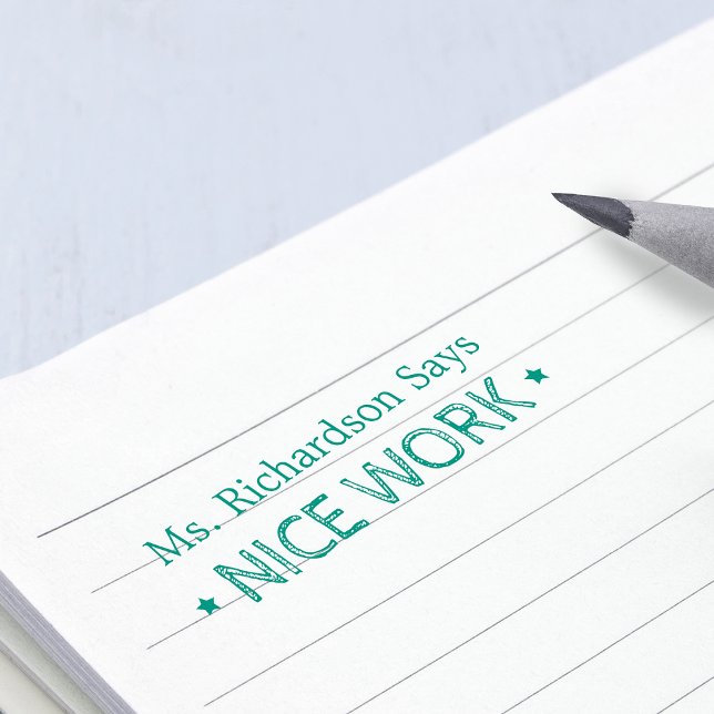 Nice Work | Personalised Teachers Self-inking Stamp (Nice Work | Personalized Teachers Self-inking Stamp)