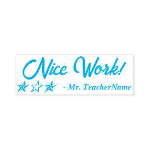 "Nice Work!" Tutor Rubber Stamp