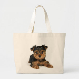 Nice yorkie large tote bag