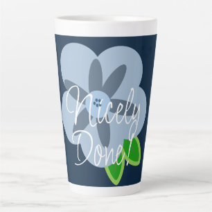 Nicely Done Blue Flower Latte Mug