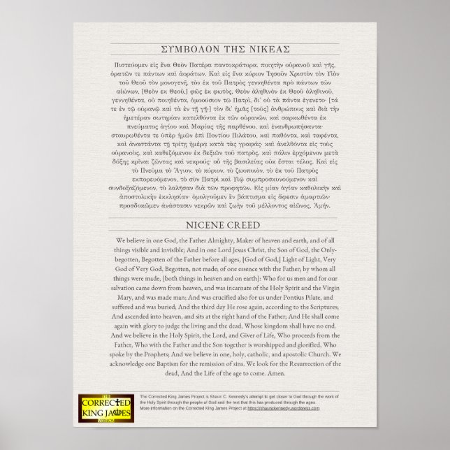 Nicene Creed Poster (Front)